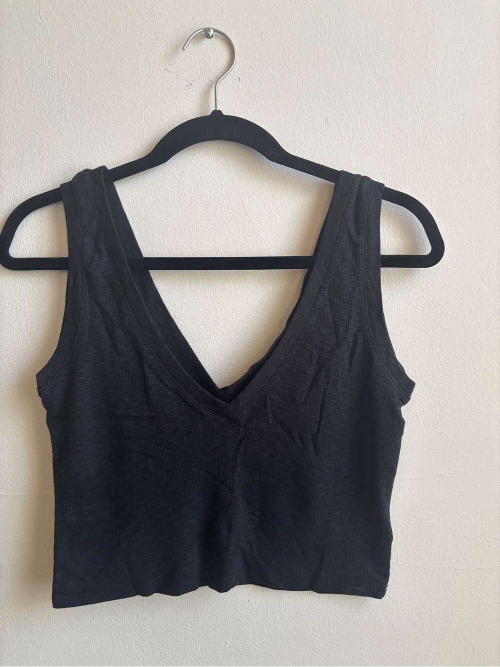 Madewell Black V-Neck Cropped Tank